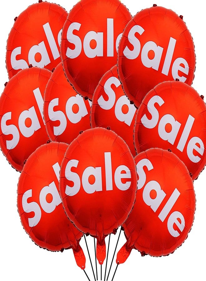 CSTYWC 10PCS Red Sale Foil Balloon 18inch Round Sale Mylar Balloon for Celebrating a store opening - Image 1